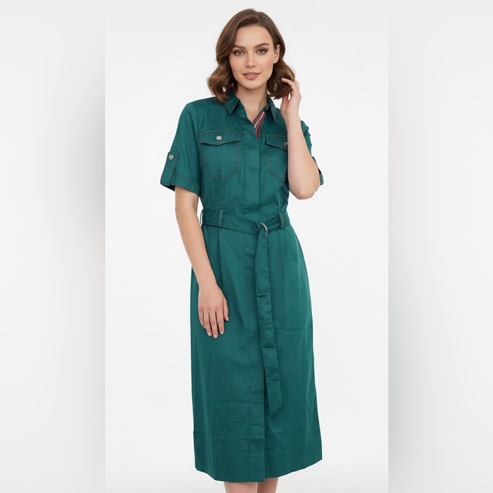 Andre Tan Belted Utility Midi Dress. Women’s Size S Size Small